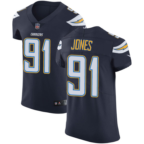 Nike Chargers #91 Justin Jones Navy Blue Team Color Men's Stitched NFL Vapor Untouchable Elite Jersey